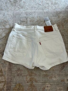 Levi's 501 White Denim High-Rise Shorts